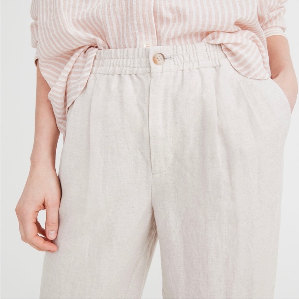 Madewell NWT Linen-Blend Track Trousers XXL Tan - Picture 4 of 11
